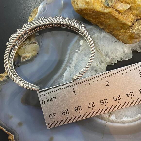 Carolyn Pollack Sterling Silver Single Row Conchos Decorated Bracelet For Women - Picture 8 of 10